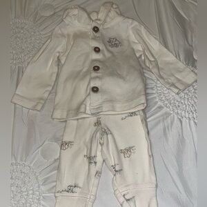 Carter Baby 3 months set hoodie and pants elephant white unisex